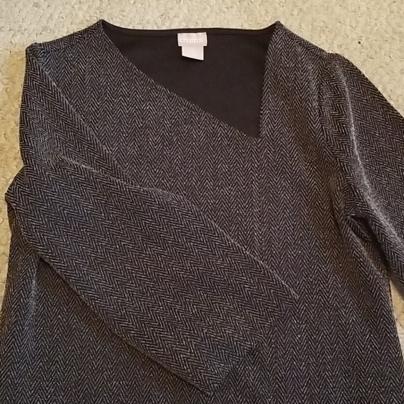 Chico's Asymmetrical Neckline Top Size 0 - Picture 1 of 5